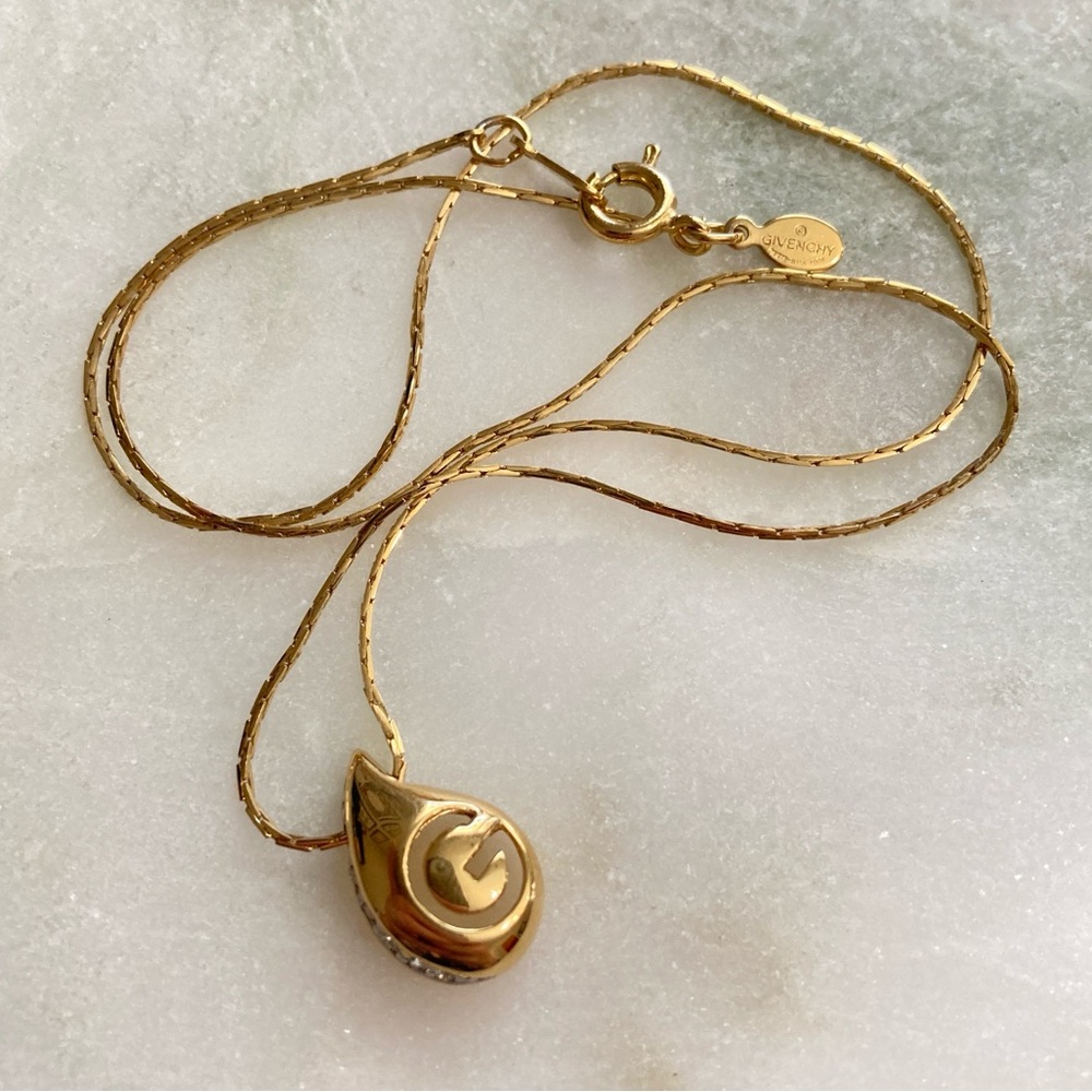 Vintage Givenchy Necklace Teardrop Crystal